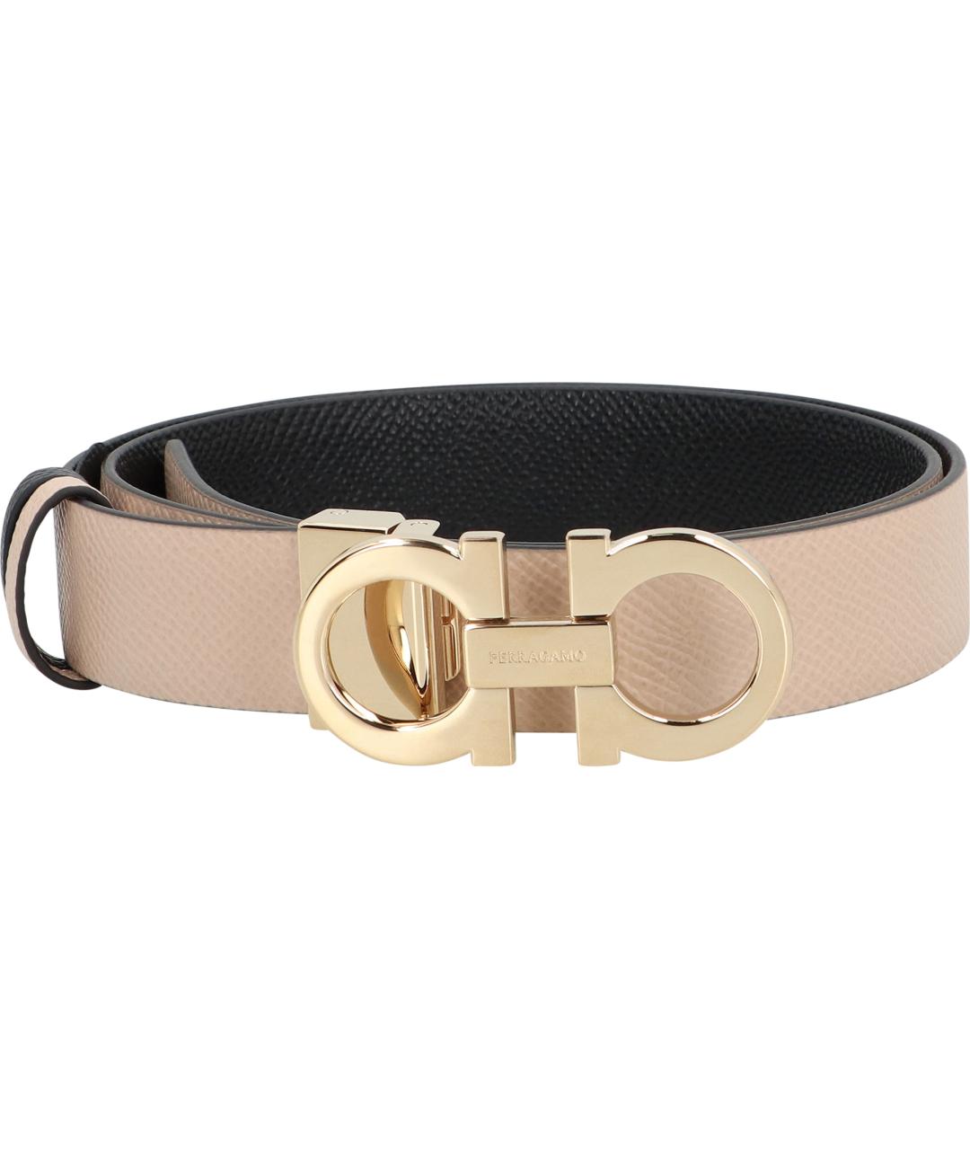 FERRAGAMO Бежевый кожаный ремень, фото 2