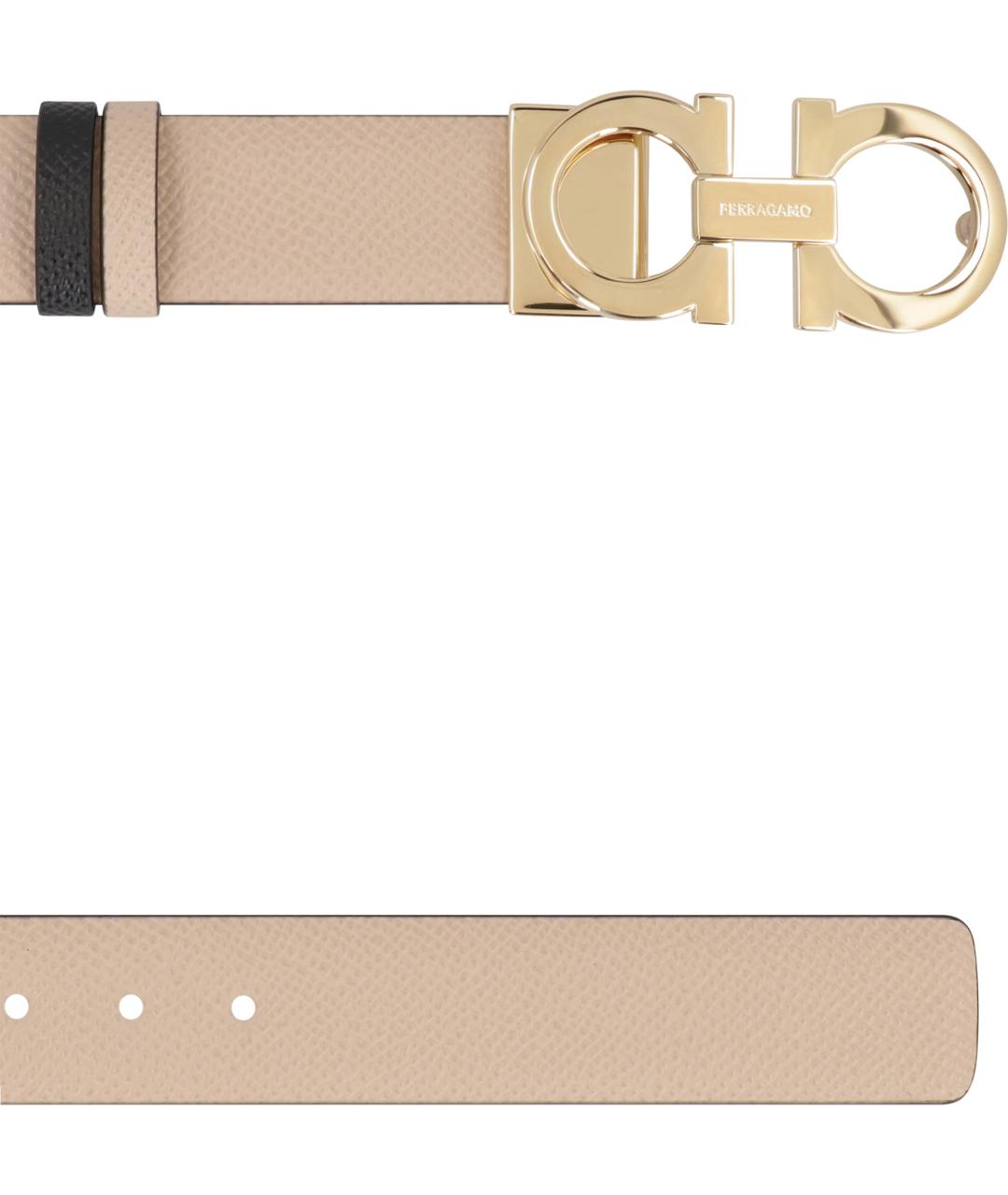 FERRAGAMO Бежевый кожаный ремень, фото 3