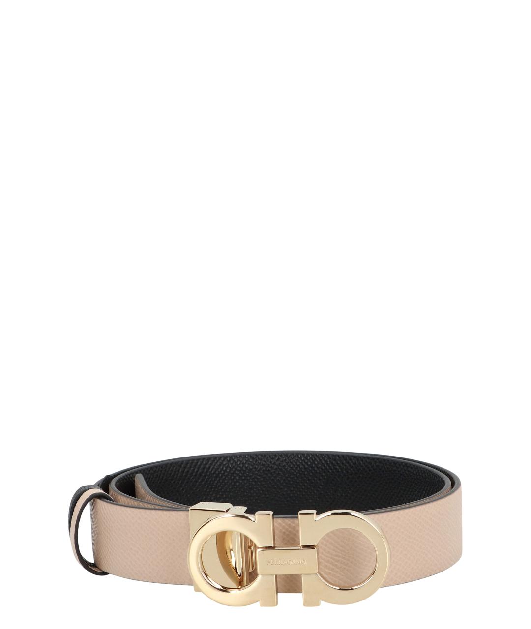 FERRAGAMO Бежевый кожаный ремень, фото 1