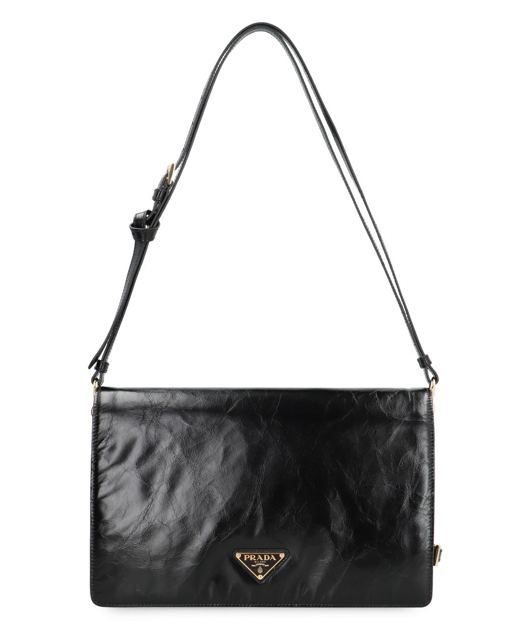 PRADA Черная кожаная сумка через плечо, фото 1