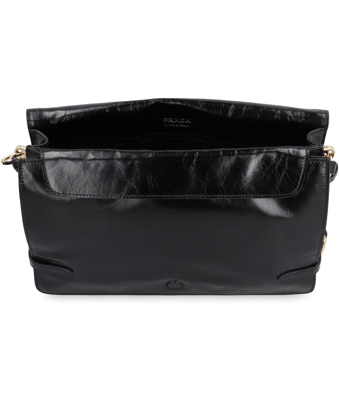 PRADA Черная кожаная сумка через плечо, фото 4