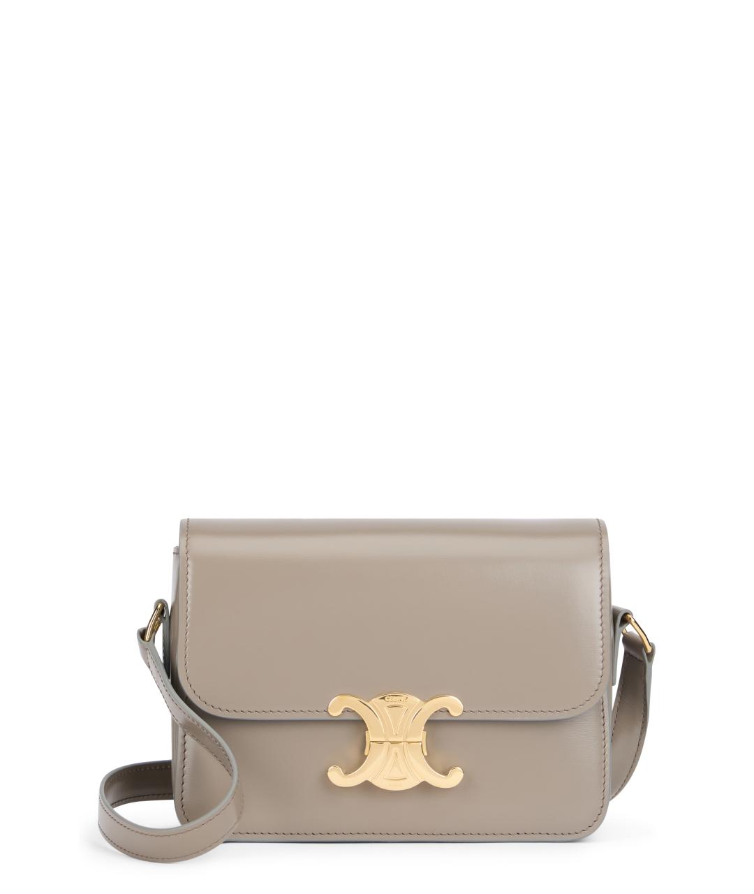 CELINE Серая кожаная сумка через плечо, фото 1