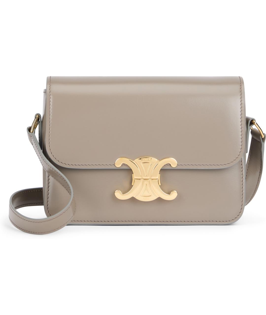 CELINE Серая кожаная сумка через плечо, фото 2