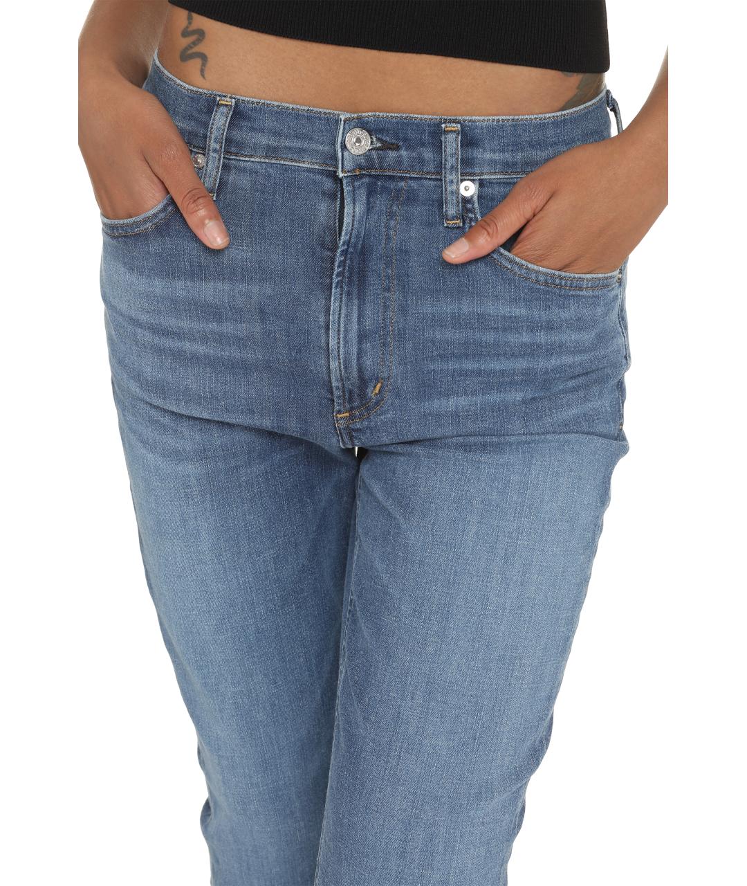 Citizien Of Humanity Синие хлопко-полиэстеровые джинсы клеш, фото 5