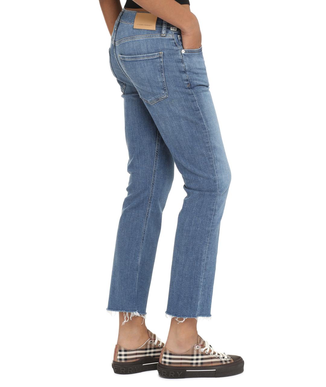 Citizien Of Humanity Синие хлопко-полиэстеровые джинсы клеш, фото 4