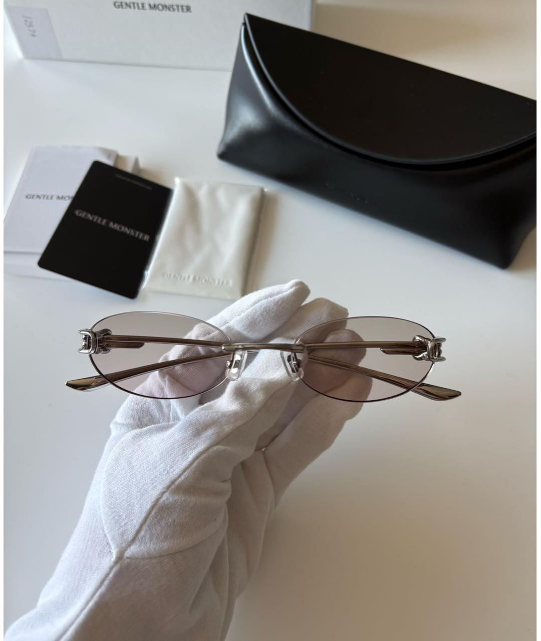 GENTLE MONSTER Коричневые металлические солнцезащитные очки, фото 3