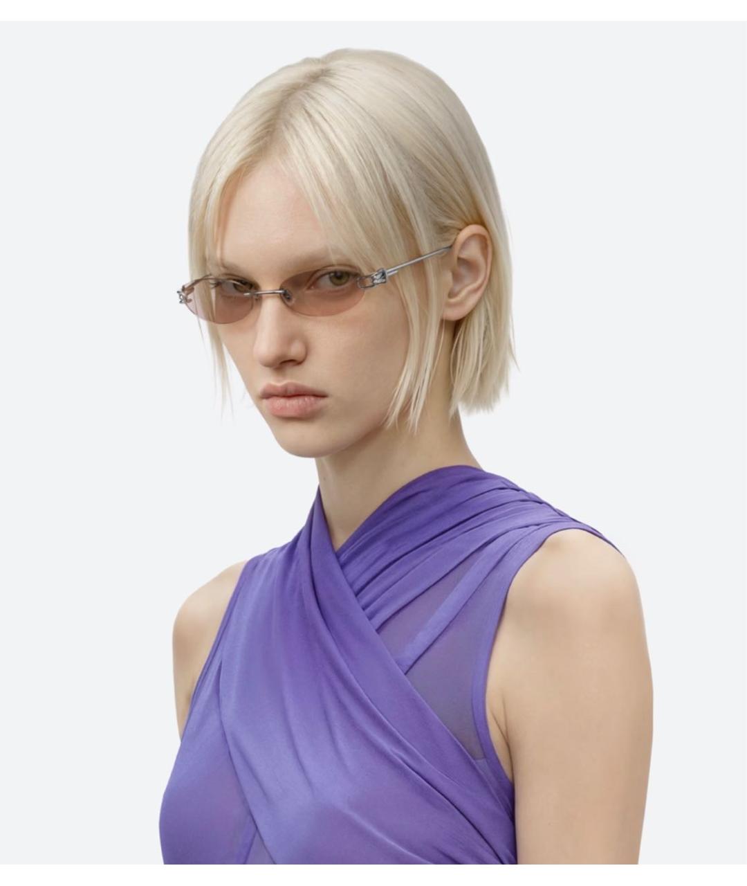 GENTLE MONSTER Коричневые металлические солнцезащитные очки, фото 5