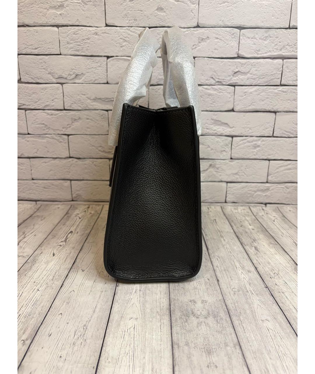 VERSACE Черная кожаная сумка с короткими ручками, фото 2