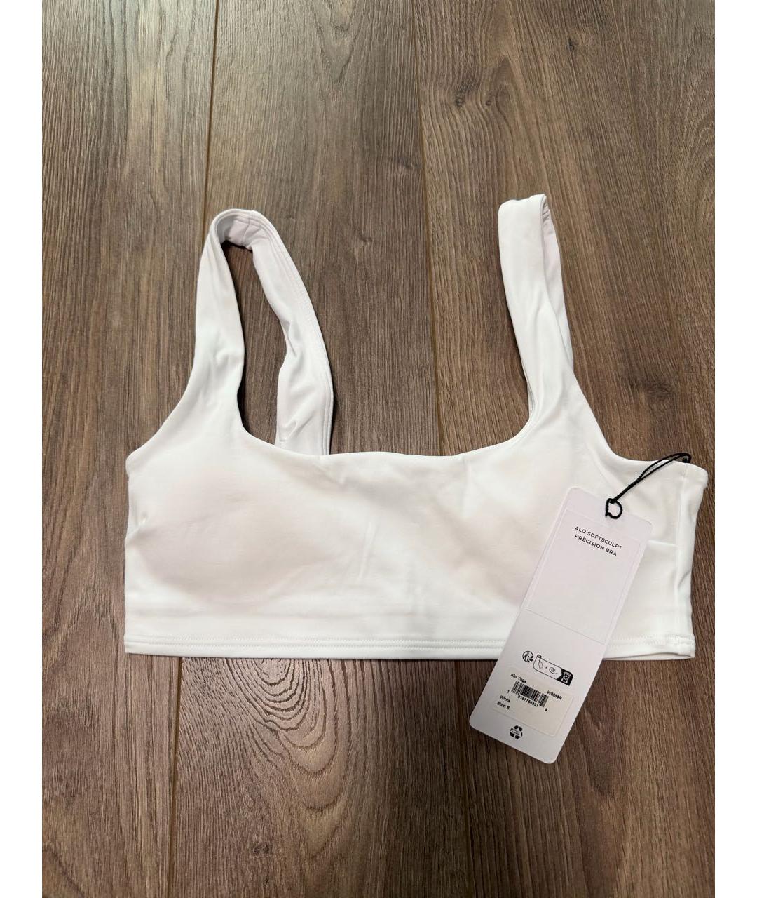 ALO YOGA Белая полиэстеровая майка, фото 4