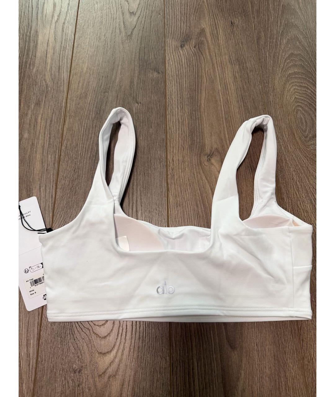 ALO YOGA Белая полиэстеровая майка, фото 2