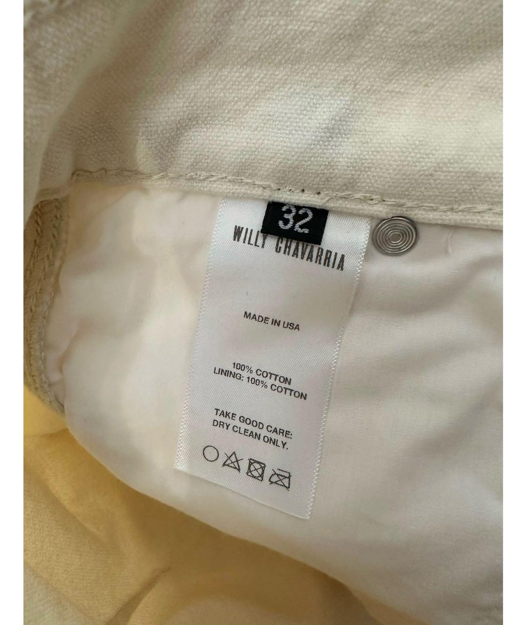 WILLY CHAVARRIA Бежевые хлопковые джинсы, фото 5