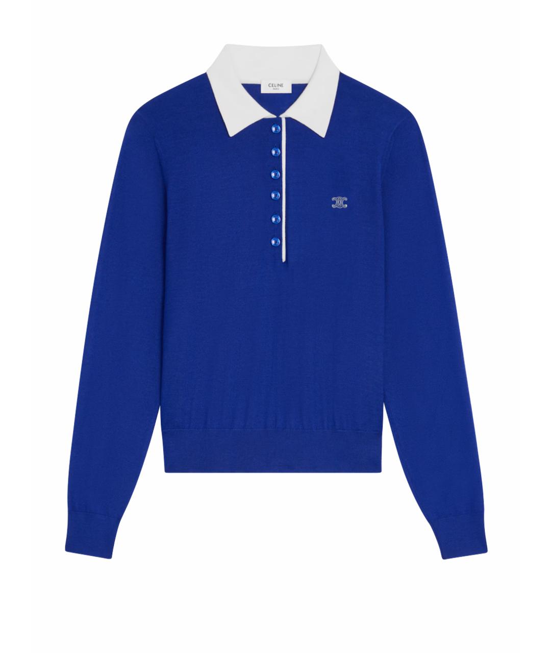 CELINE Синий кашемировый джемпер / свитер, фото 1