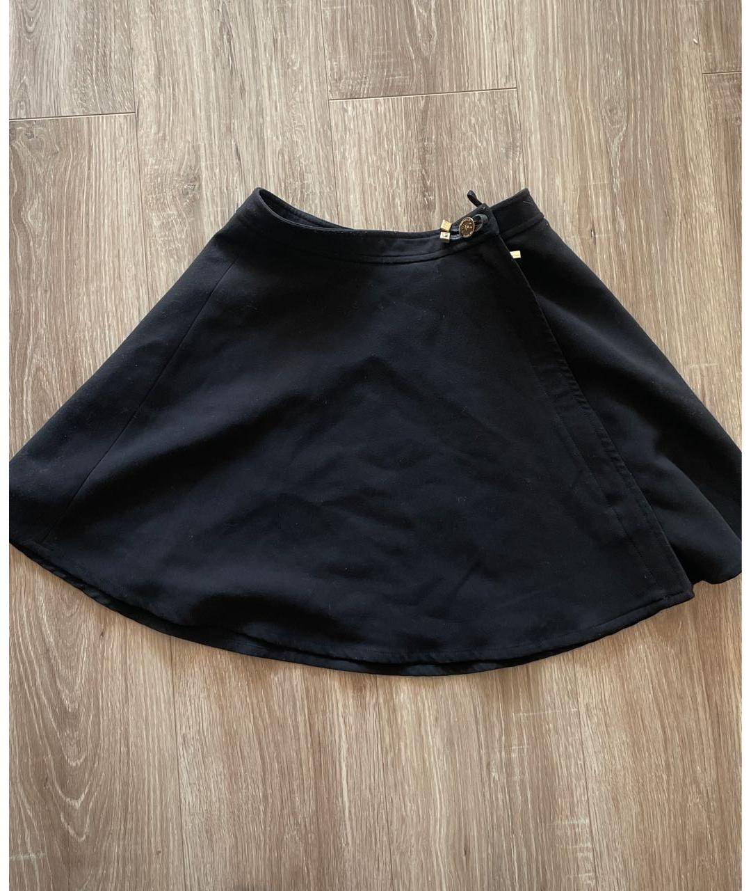 ELISABETTA FRANCHI Черная полиэстеровая юбка мини, фото 2