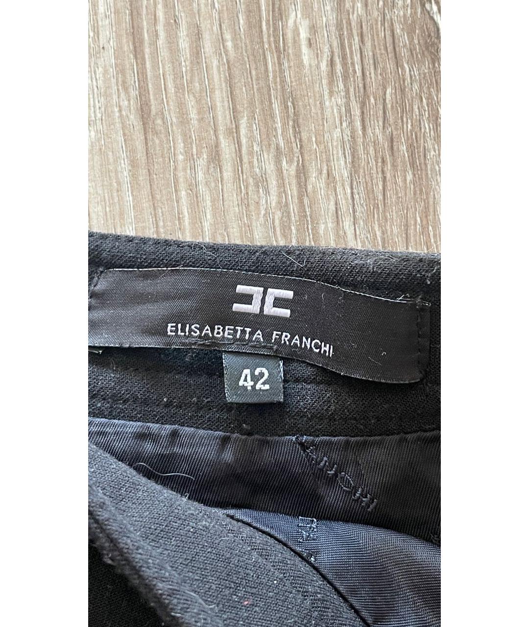 ELISABETTA FRANCHI Черная полиэстеровая юбка мини, фото 3