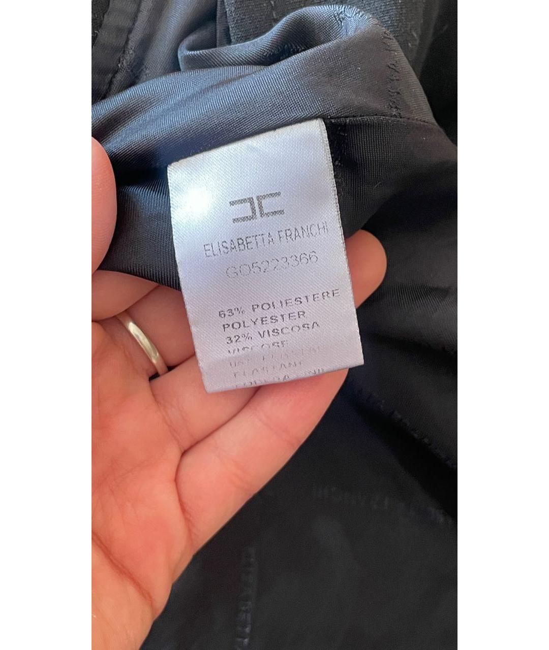 ELISABETTA FRANCHI Черная полиэстеровая юбка мини, фото 5