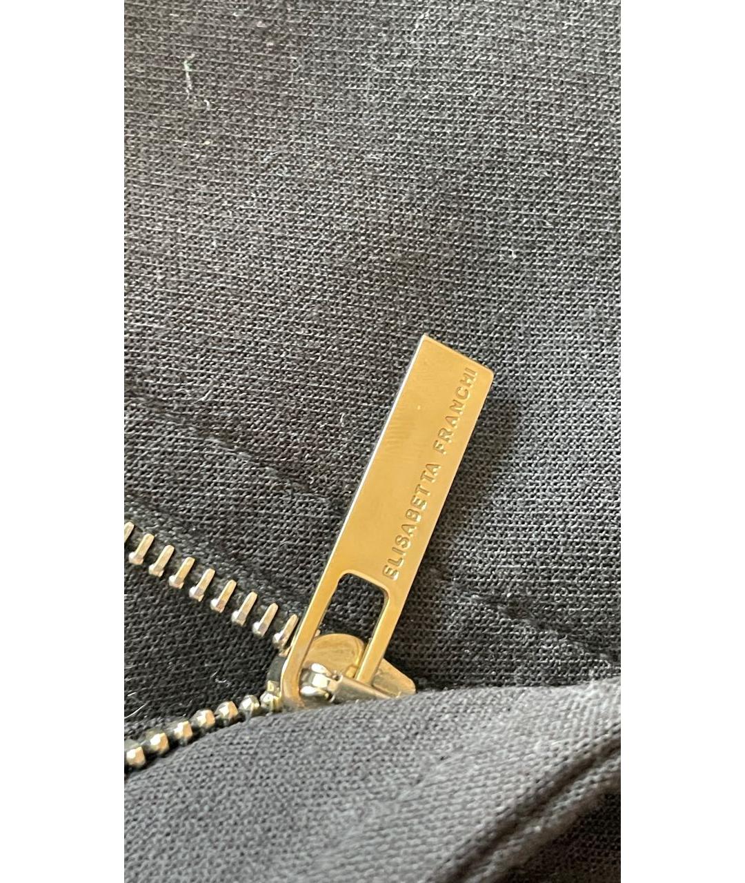 ELISABETTA FRANCHI Черная полиэстеровая юбка мини, фото 7