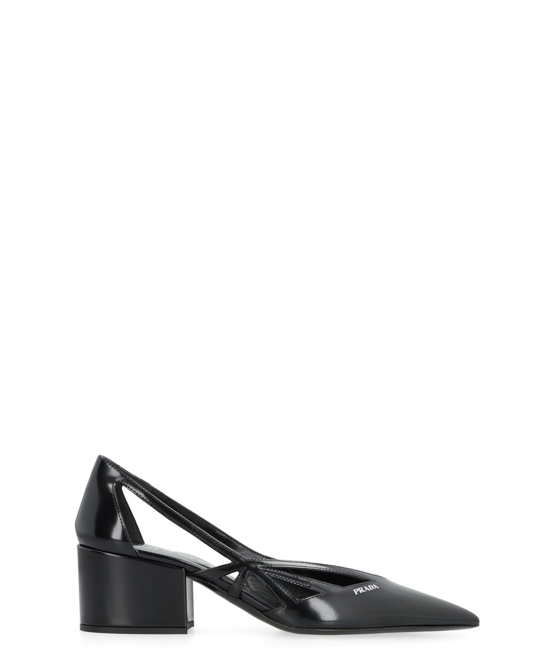 PRADA Черные кожаные туфли, фото 1