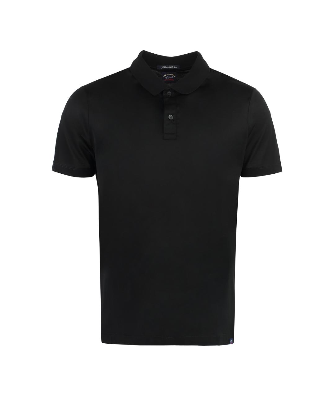 PAUL & SHARK Черное хлопковое поло с коротким рукавом, фото 1