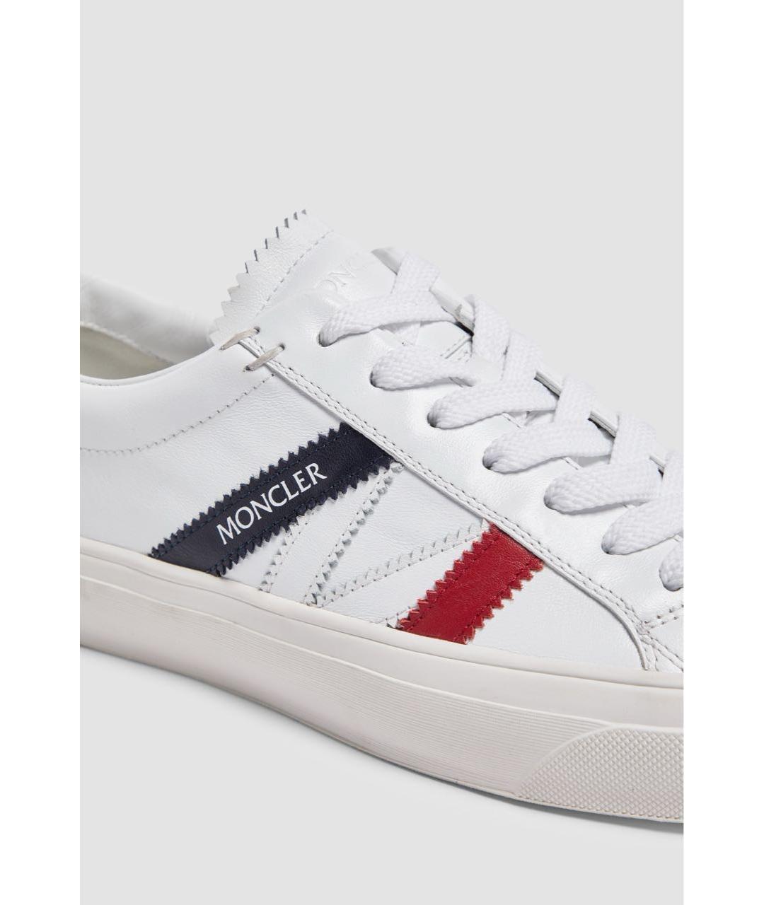 MONCLER Белые кожаные кеды, фото 2