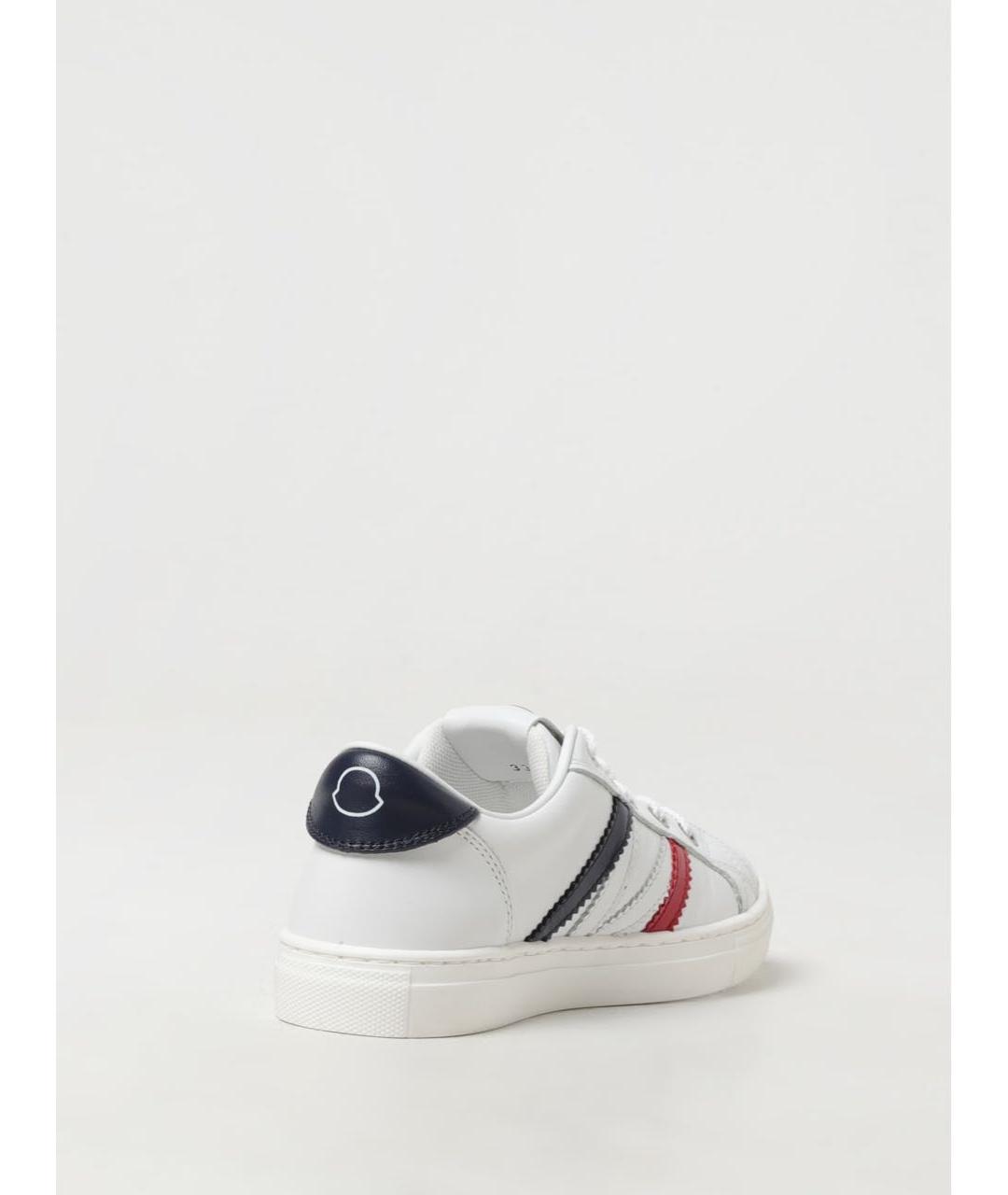 MONCLER Белые кожаные кеды, фото 5