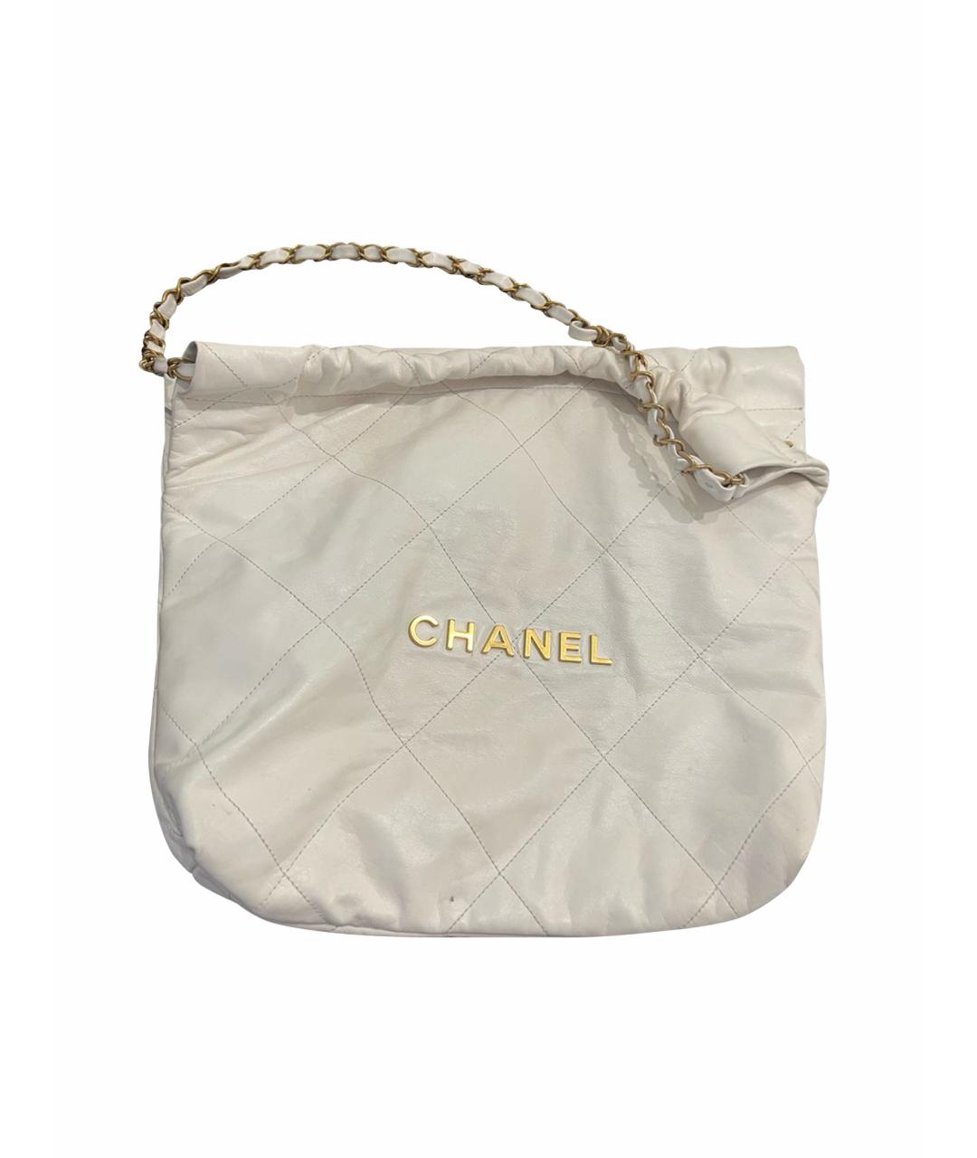 CHANEL Белая кожаная сумка тоут, фото 1