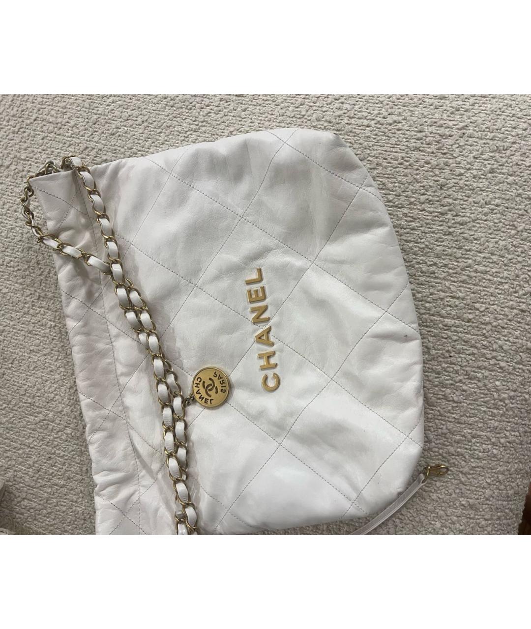 CHANEL Белая кожаная сумка тоут, фото 3