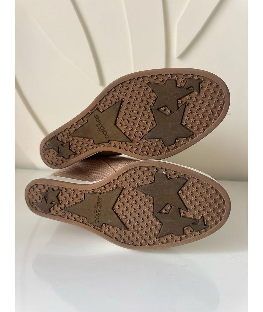 JIMMY CHOO Розовые кожаные кеды, фото 6