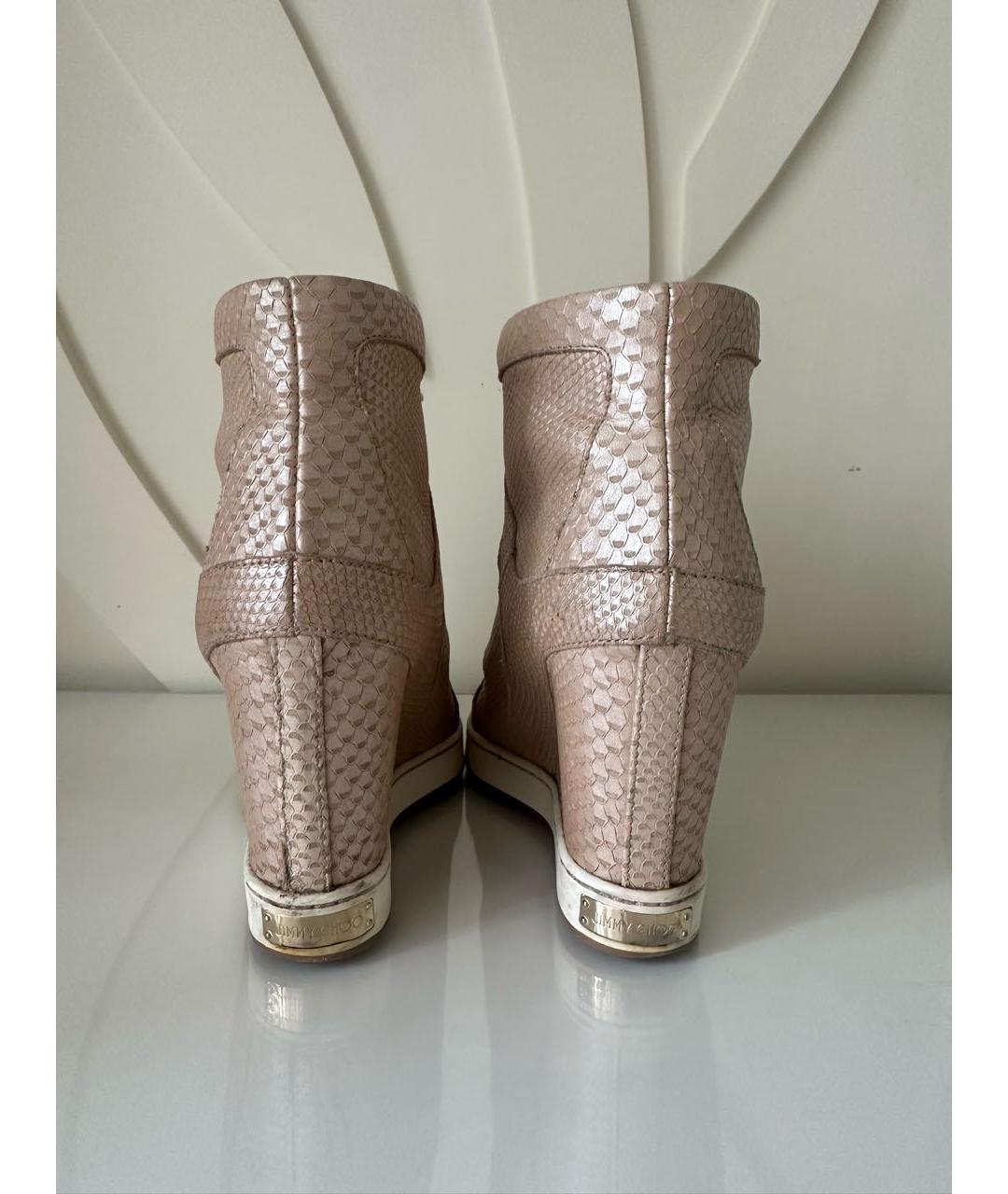 JIMMY CHOO Розовые кожаные кеды, фото 4