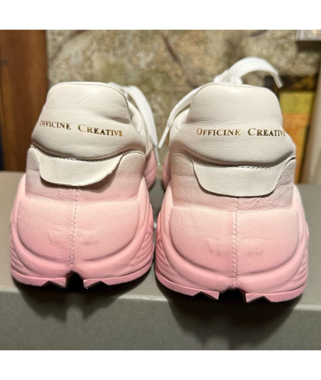 OFFICINE CREATIVE Белые кожаные кроссовки, фото 4