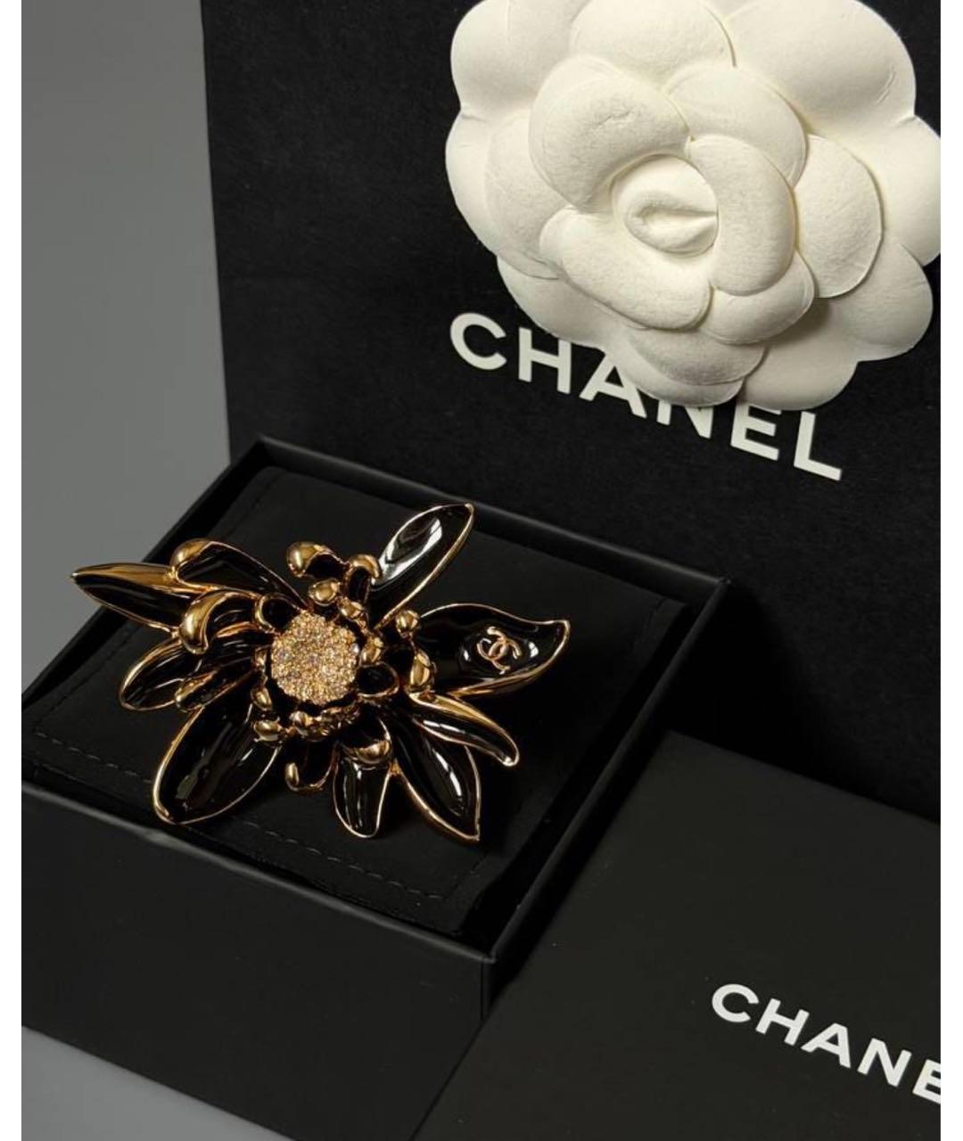 CHANEL Черное металлическое кольцо, фото 3