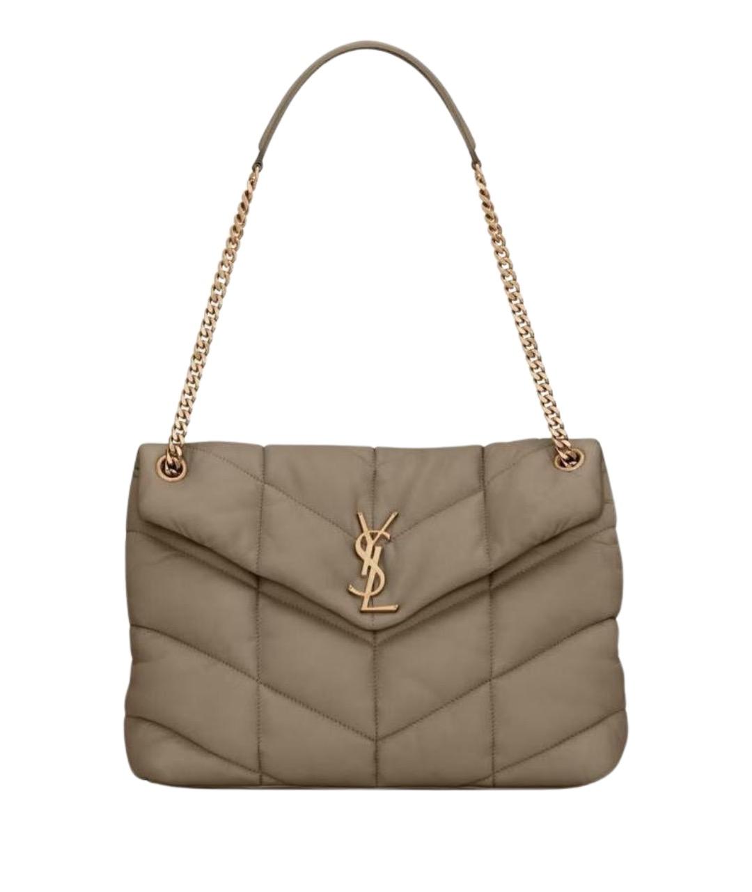 SAINT LAURENT Коричневая кожаная сумка через плечо, фото 1