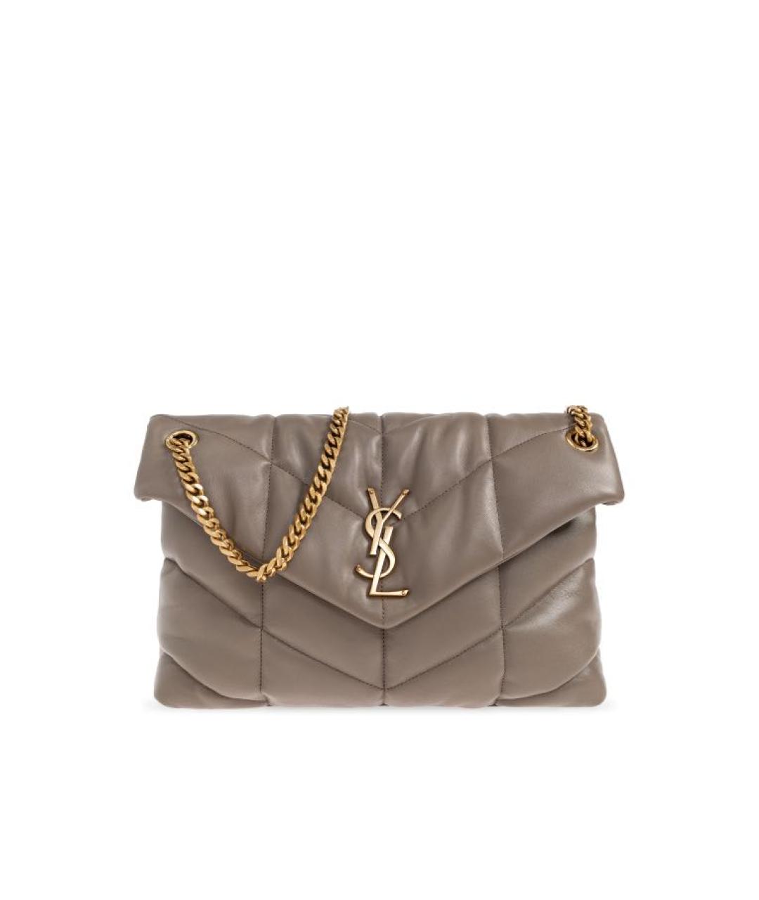 SAINT LAURENT Коричневая кожаная сумка через плечо, фото 8