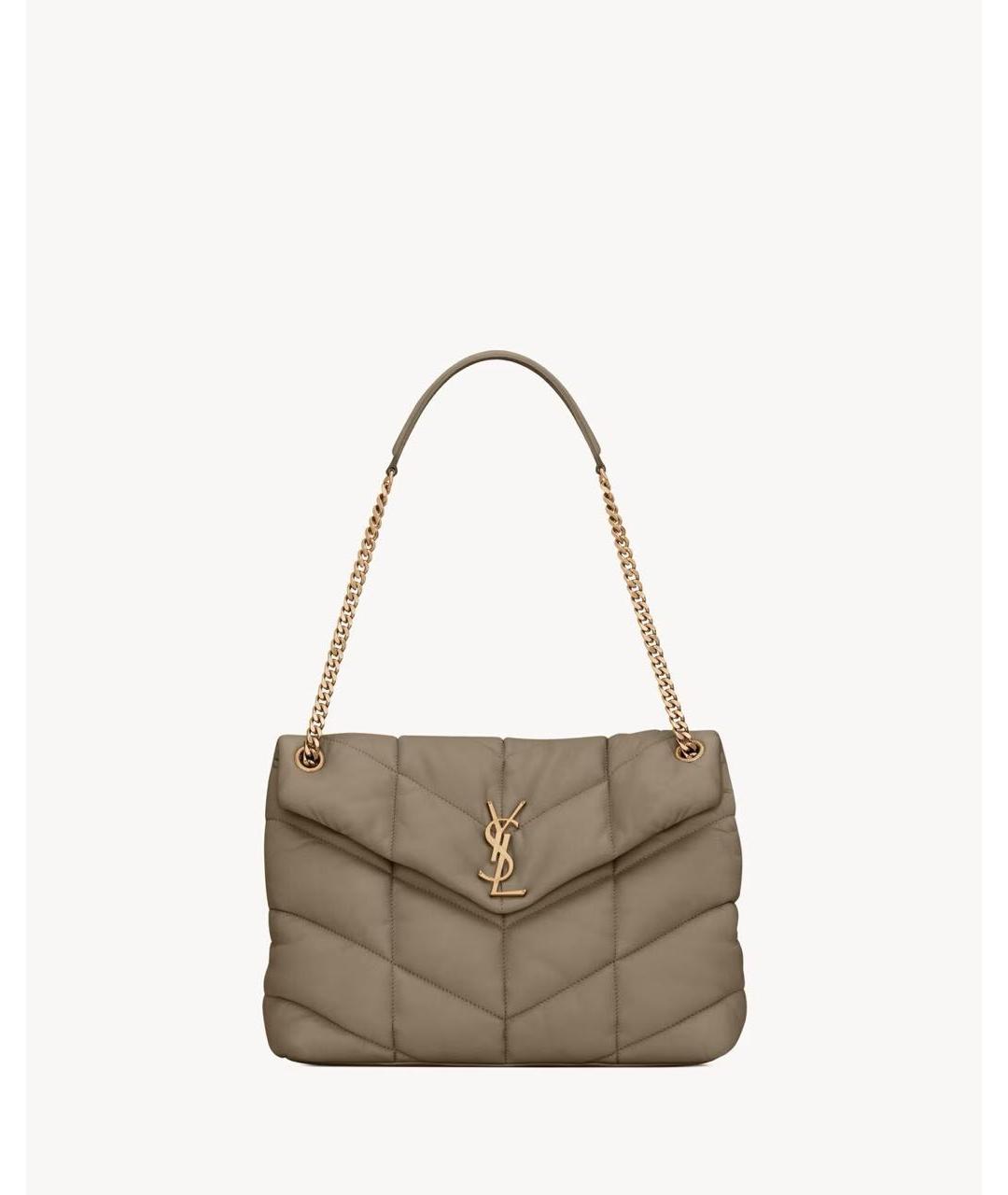 SAINT LAURENT Коричневая кожаная сумка через плечо, фото 9