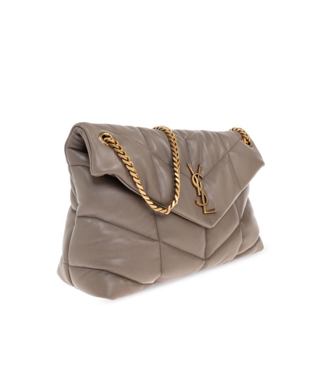 SAINT LAURENT Коричневая кожаная сумка через плечо, фото 4