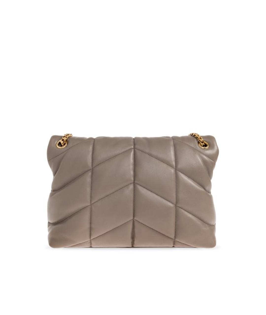 SAINT LAURENT Коричневая кожаная сумка через плечо, фото 7