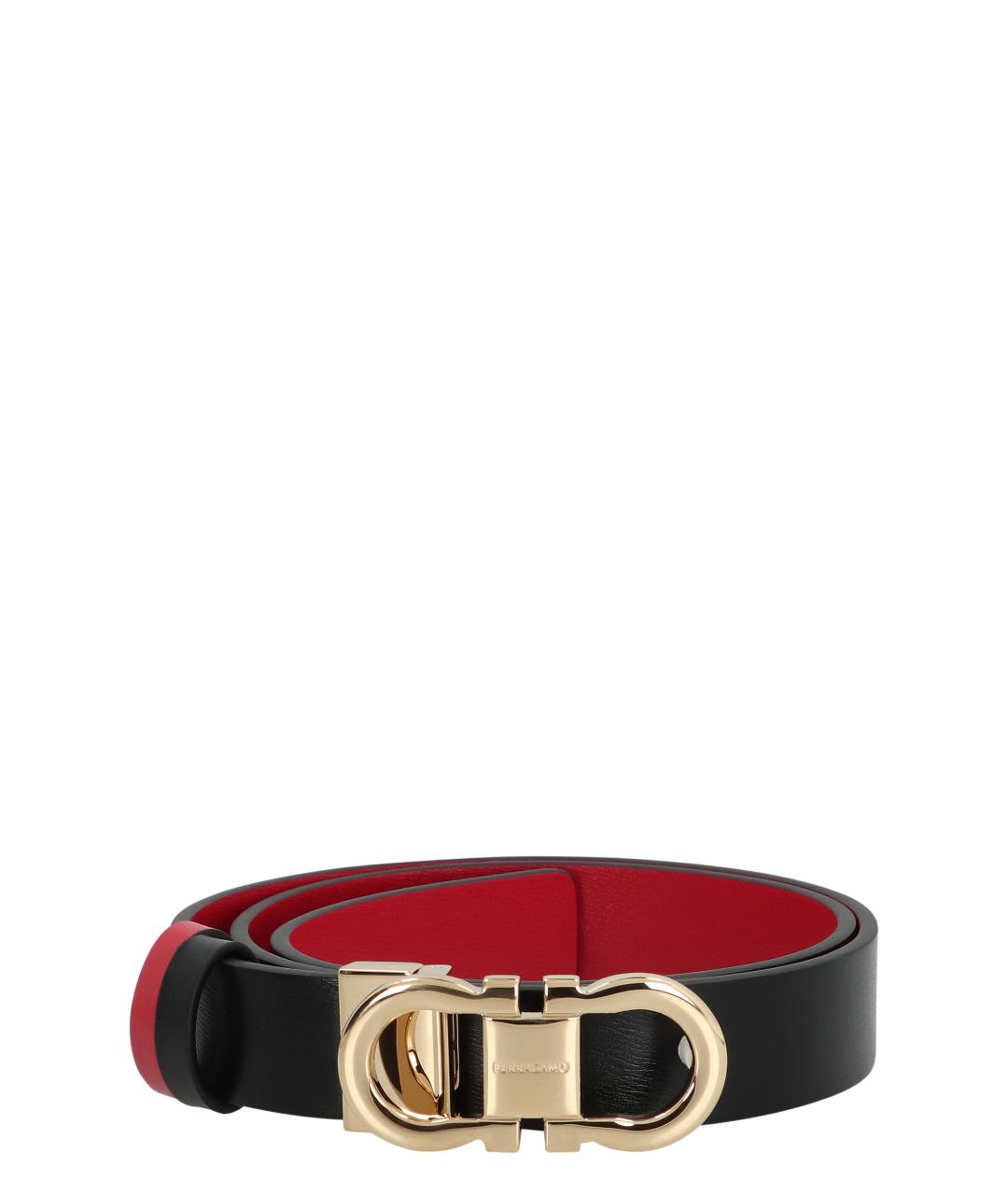 FERRAGAMO Черный кожаный ремень, фото 1