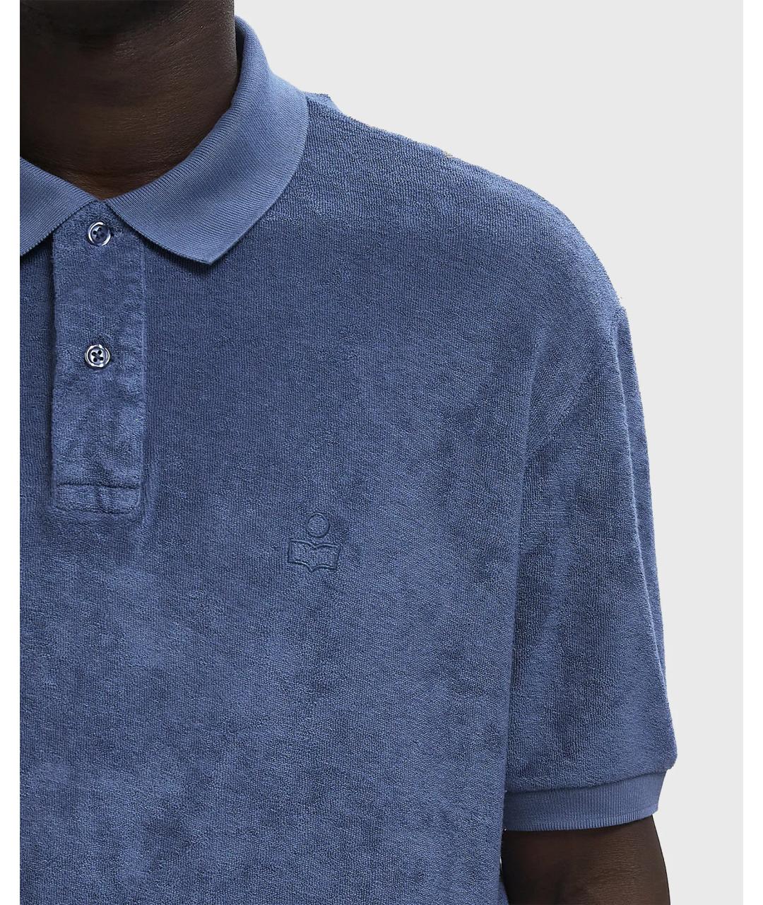 ISABEL MARANT Голубое хлопковое поло с коротким рукавом, фото 3