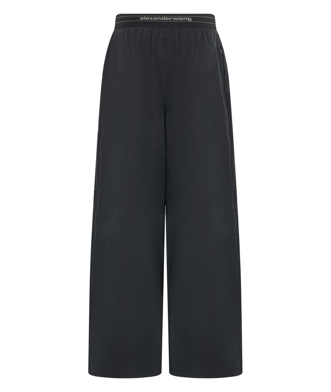 ALEXANDER WANG Черные хлопковые брюки широкие, фото 2