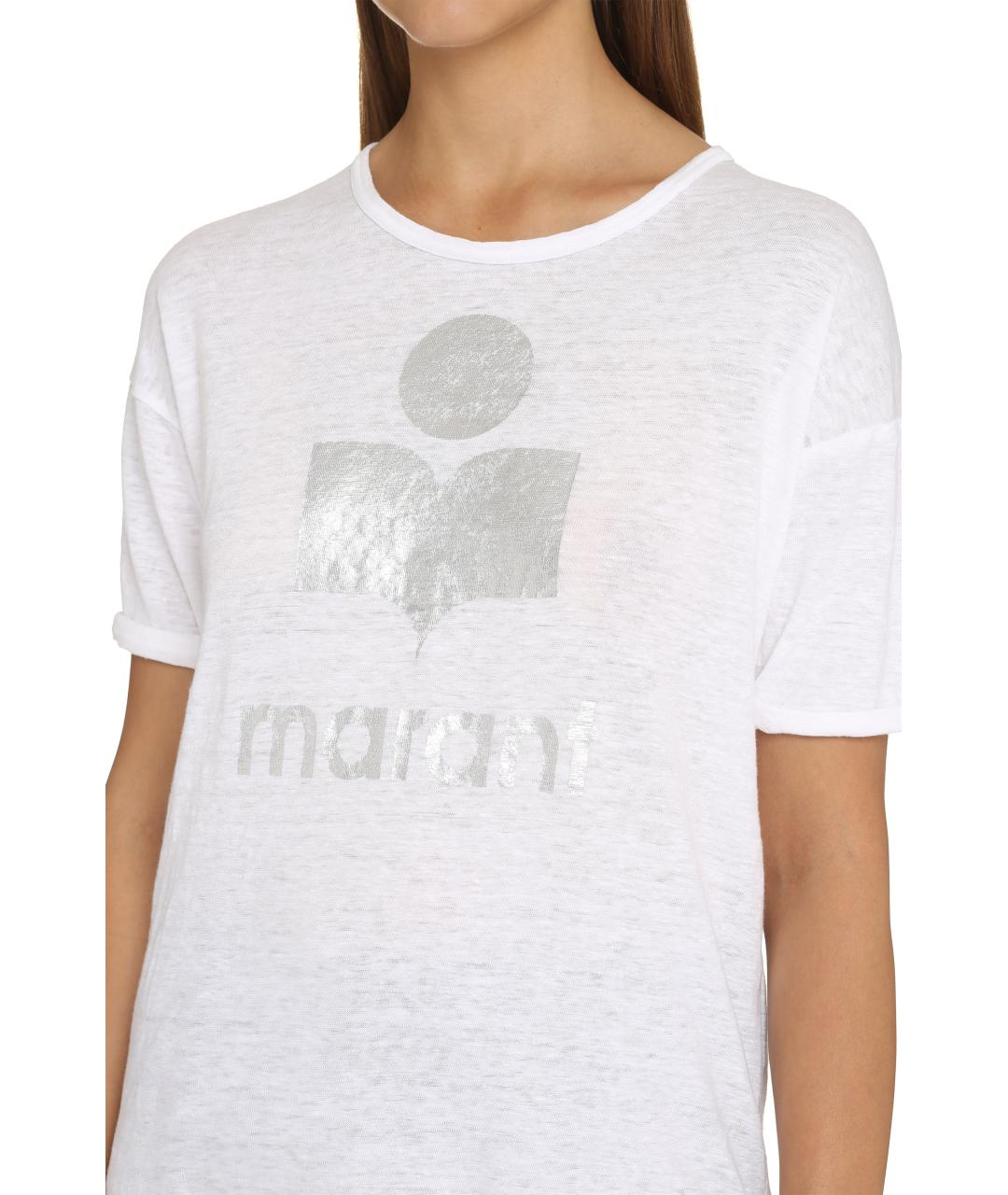 ISABEL MARANT ETOILE Белая льняная футболка, фото 5