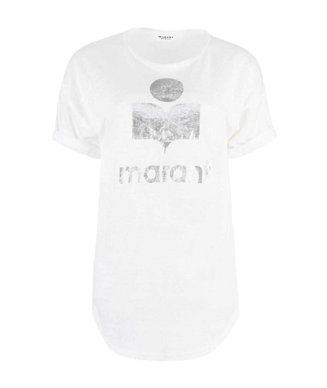 ISABEL MARANT ETOILE Белая льняная футболка, фото 1