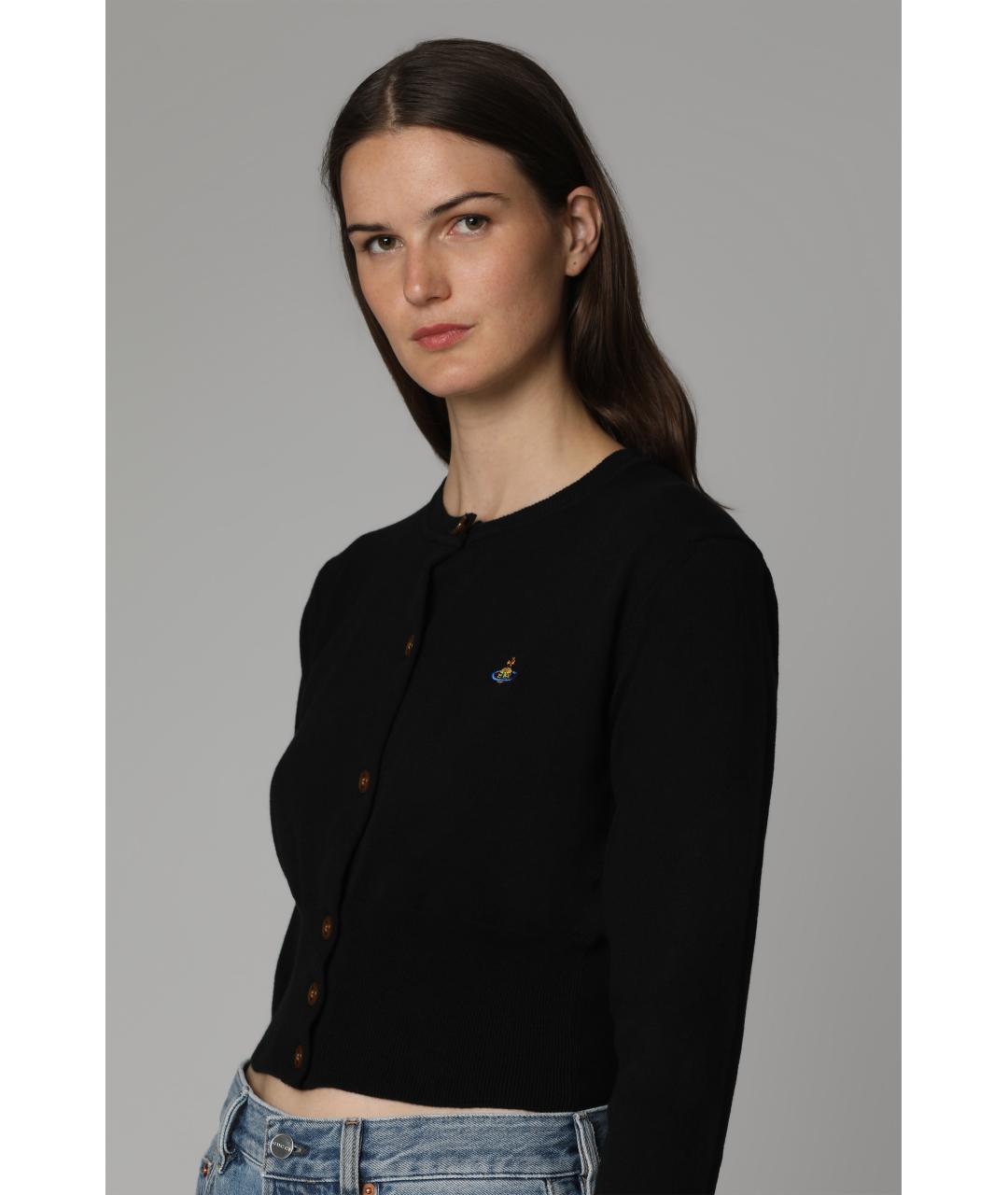 VIVIENNE WESTWOOD Черный хлопковый кардиган, фото 5