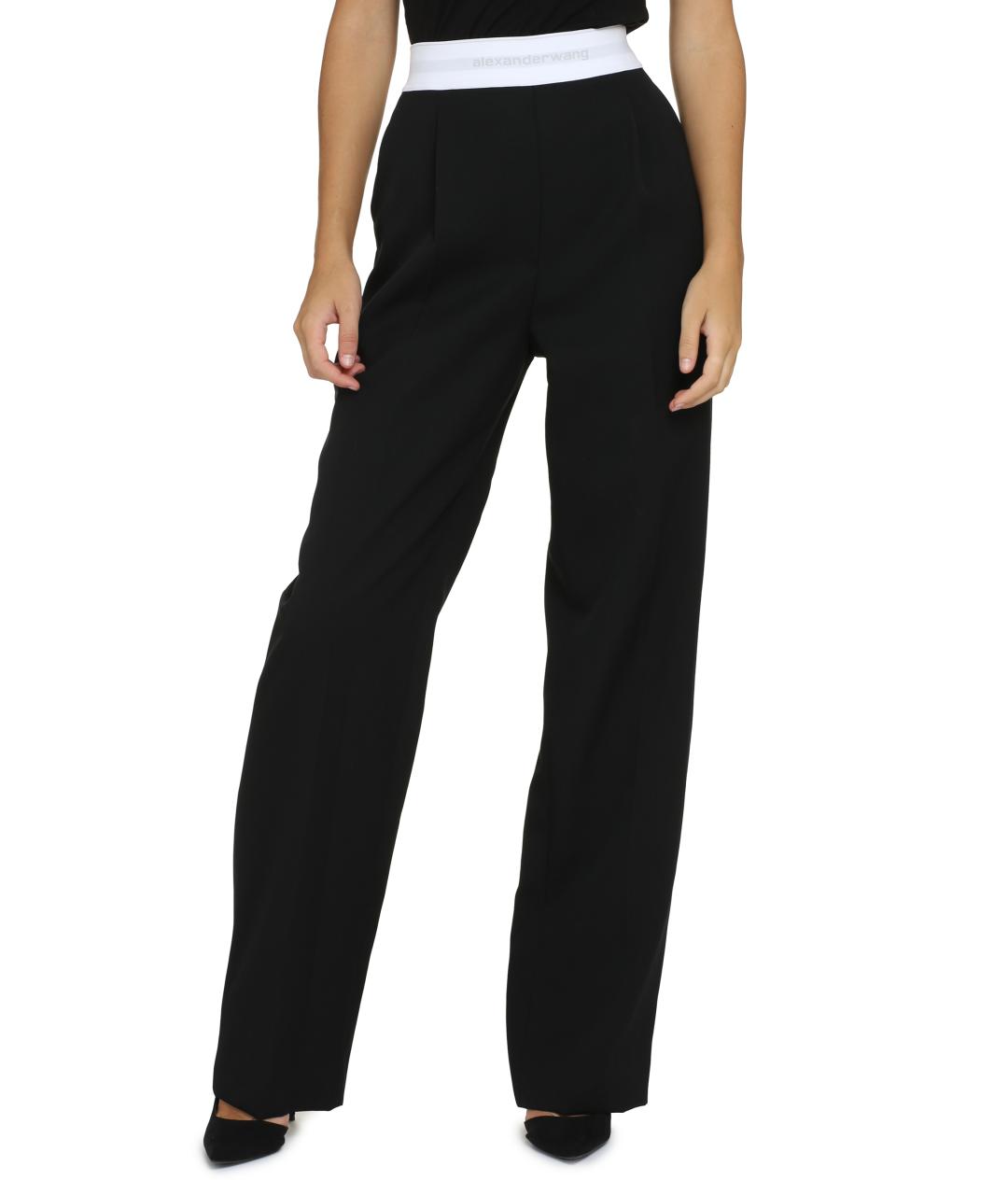 ALEXANDER WANG Черные шерстяные прямые брюки, фото 3