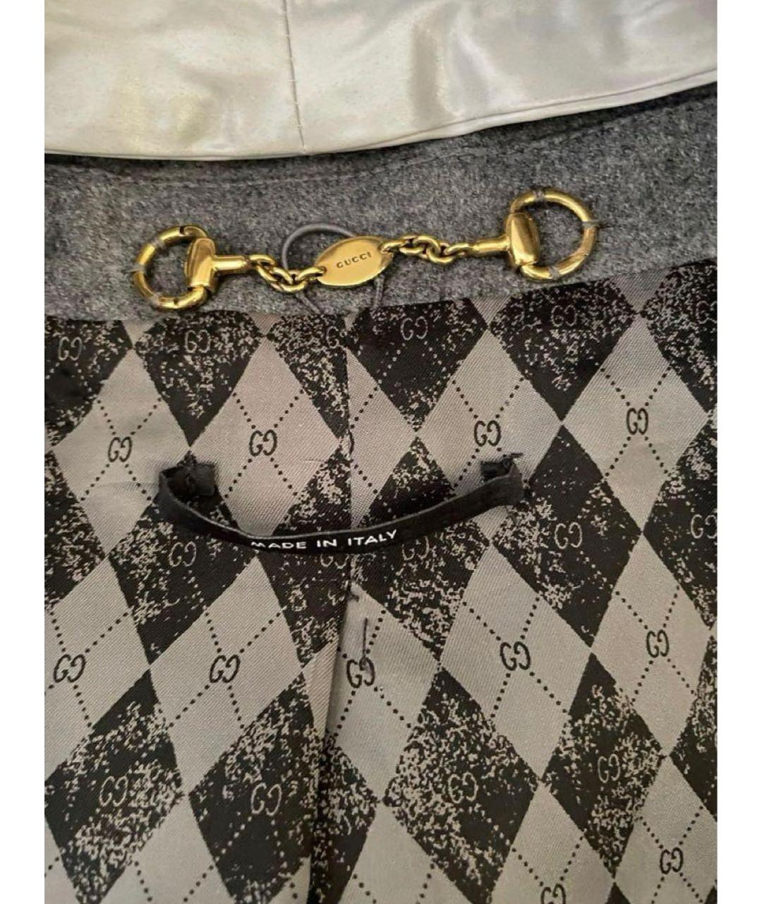 GUCCI Серый шерстяной жакет/пиджак, фото 4