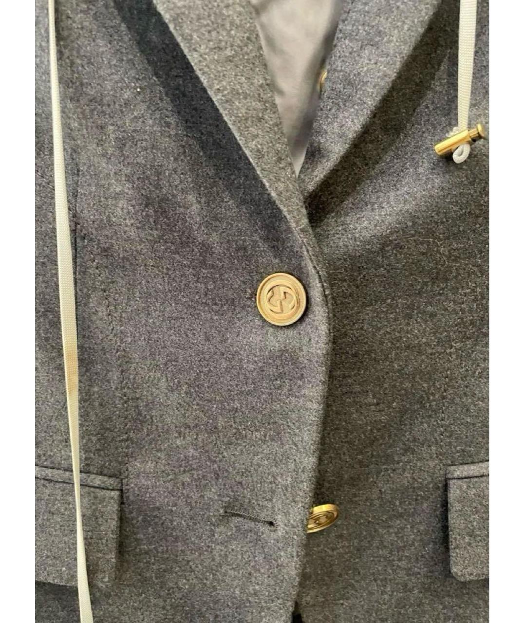 GUCCI Серый шерстяной жакет/пиджак, фото 3