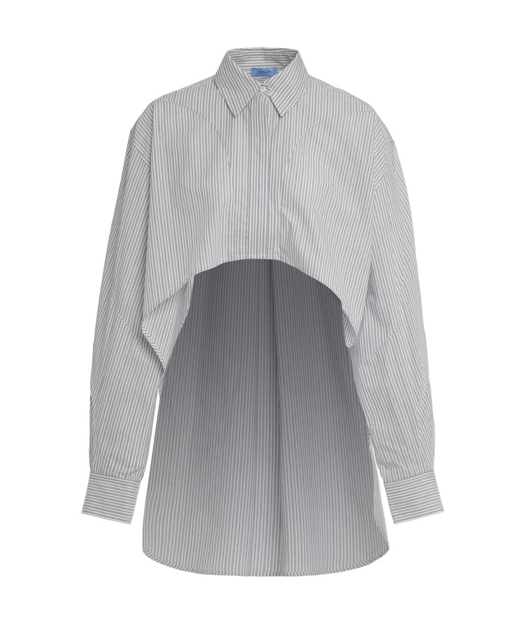 MUGLER Серая хлопковая рубашка, фото 1