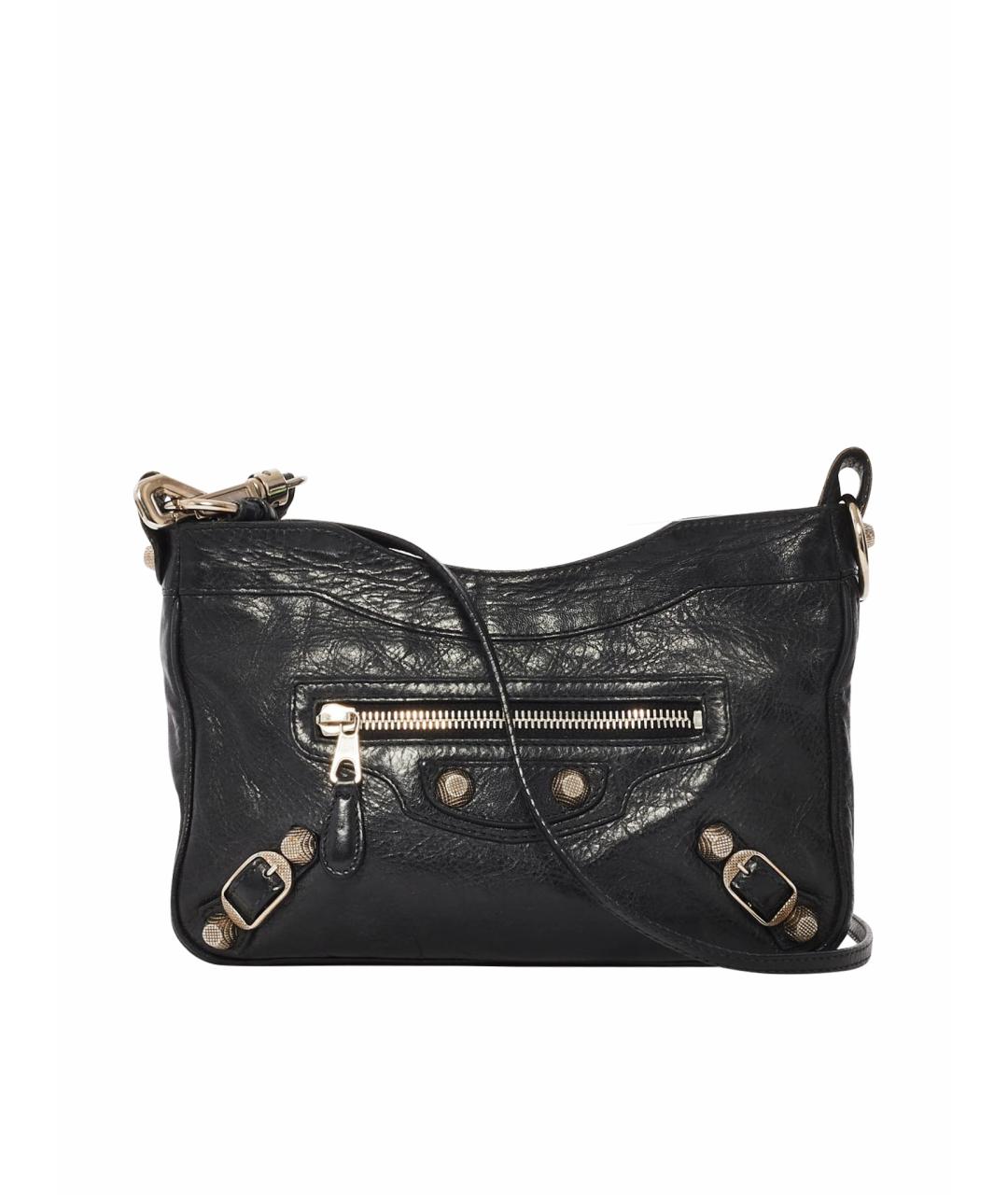 BALENCIAGA Черная кожаная сумка через плечо, фото 1