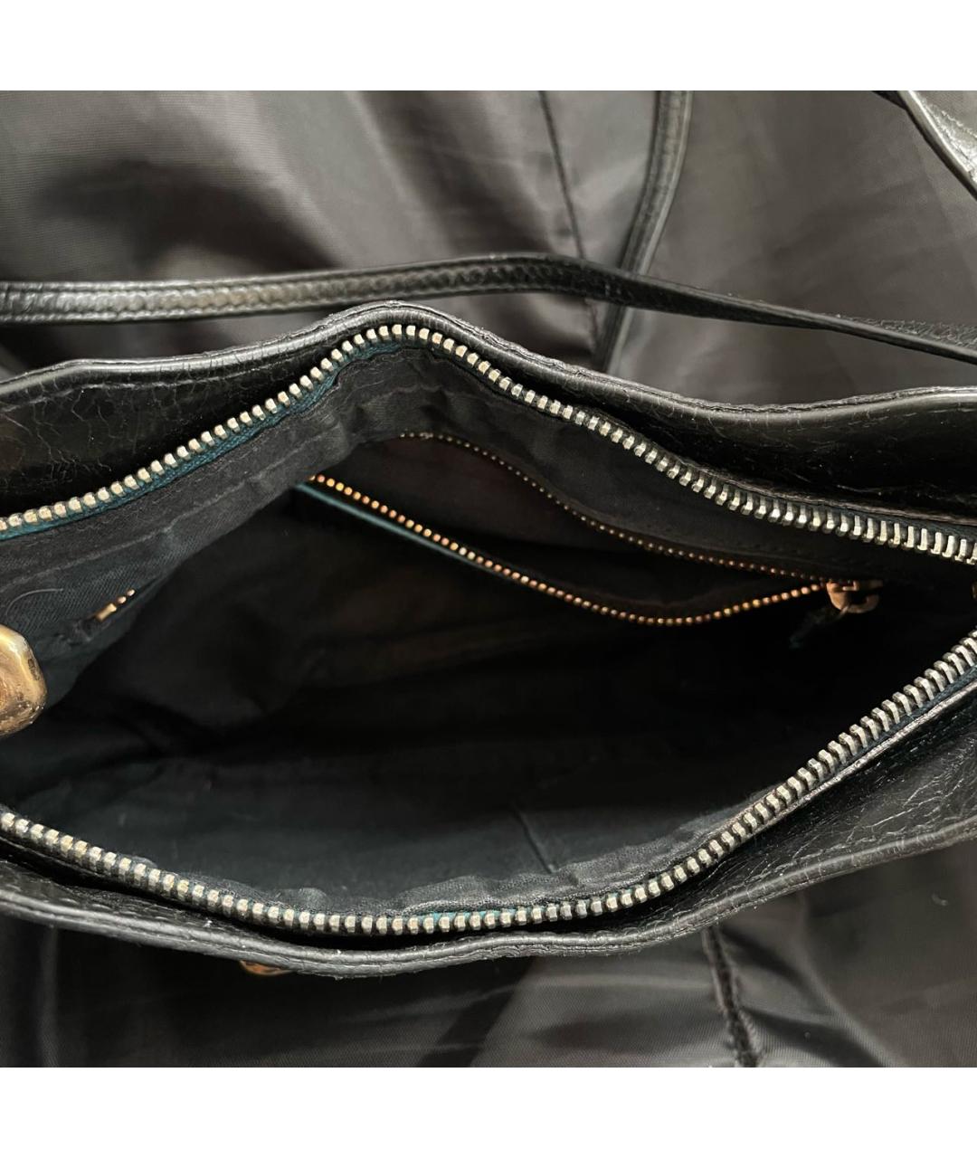 BALENCIAGA Черная кожаная сумка через плечо, фото 8