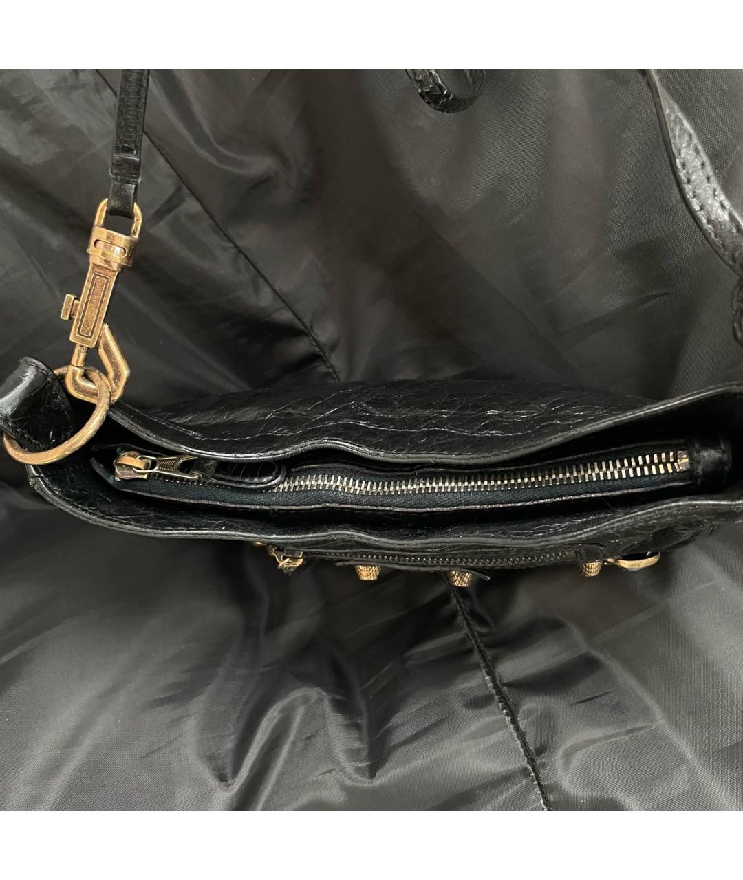 BALENCIAGA Черная кожаная сумка через плечо, фото 7