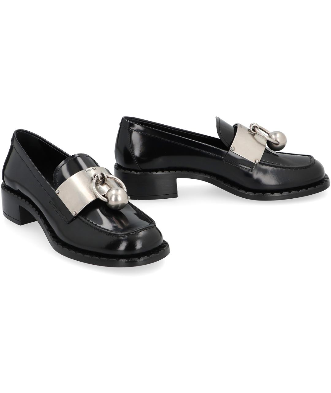 PRADA Черные кожаные лоферы, фото 3