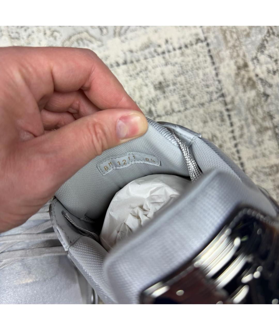 LOUIS VUITTON Серебряные кожаные низкие кроссовки / кеды, фото 7